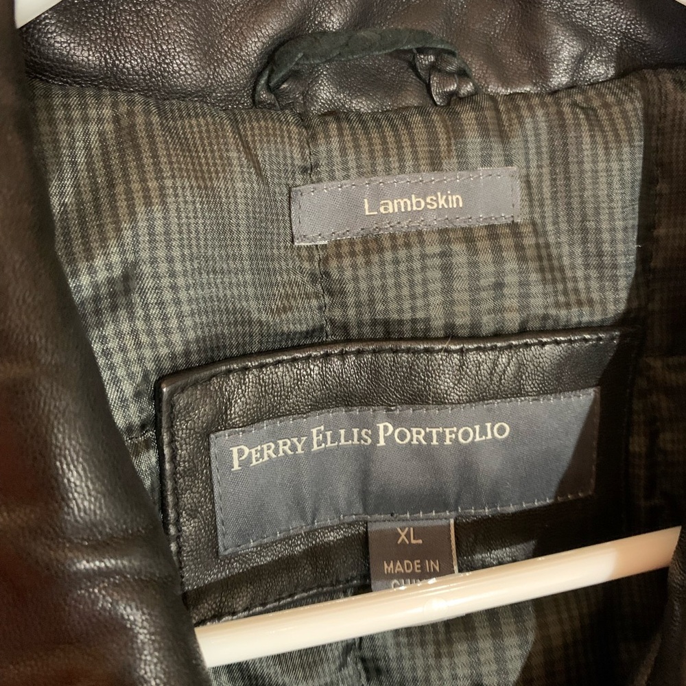 Perry Ellis Black Lamb Skin Jacket - Picture 3 of 3